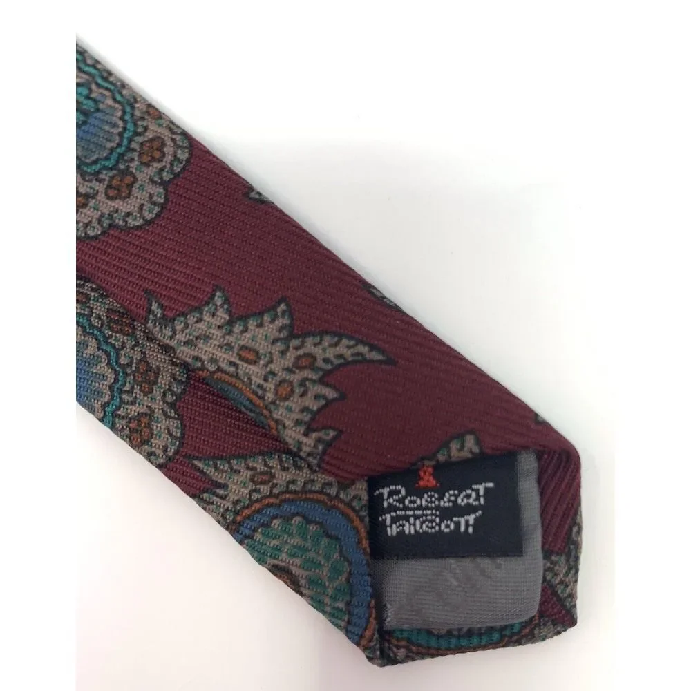 Robert‎ Talbott for Nordstrom Red Paisley Silk Men's Neck Tie L 58